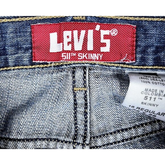 Y2K Levi's 511 Women’s 100% Cotton Skinny Jeans Size 16 - Picture 3 of 8